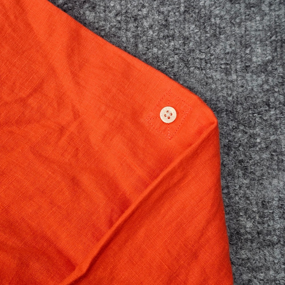 Lauren Ralph Lauren Linen Shirt Womens Large L Coral Orange Roll Tab Utility * - Picture 2 of 7